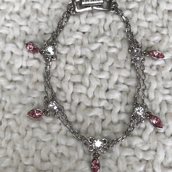 Givenchy Jewelry - GIVENCHY Silver Tone Bracelet,Pink,Clear Crystals